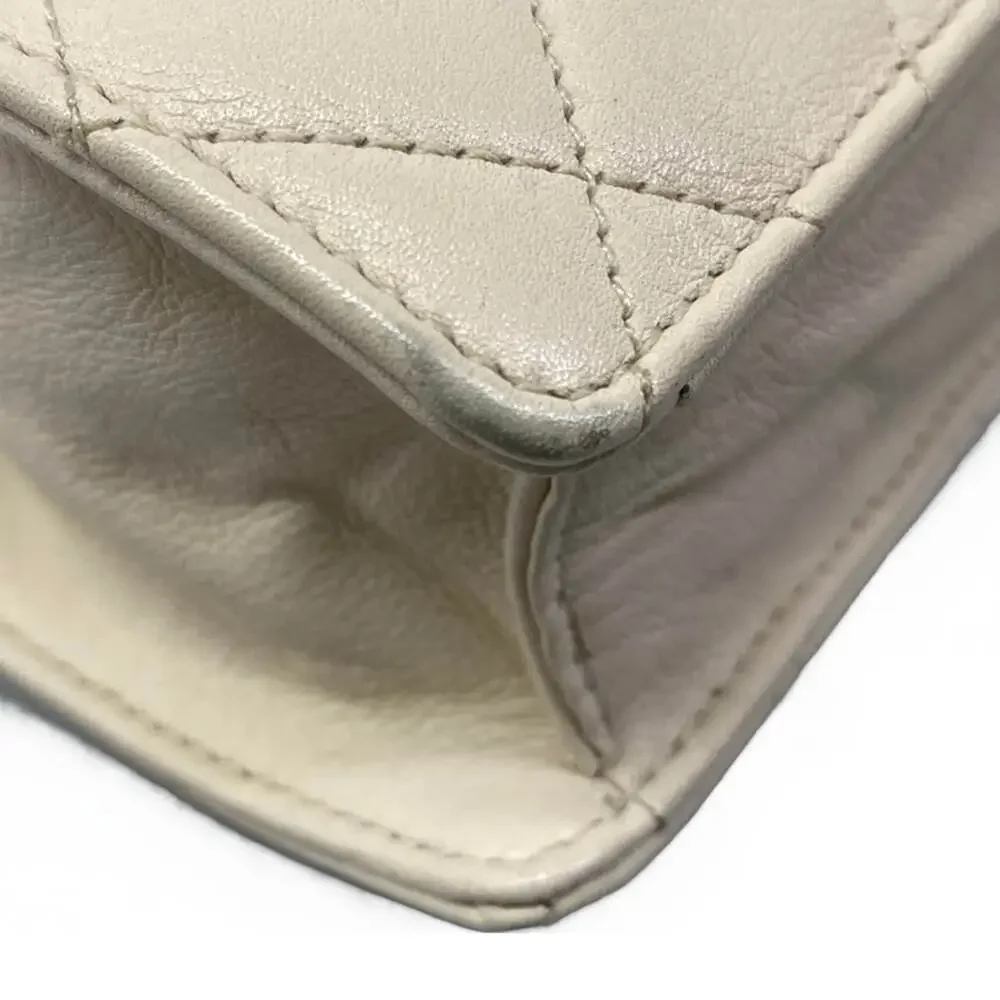 Chanel Matelasse Shoulder Bag Cream Gold